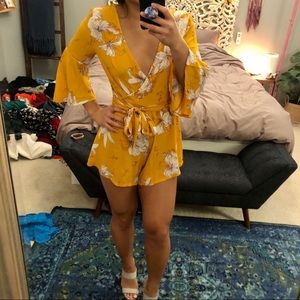 Gold/Yellow Floral Romper